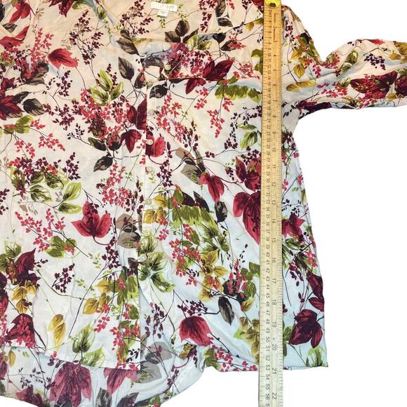J.Jill Rayon Floral Professional Button up Blouse Sz XS - Picture 4 of 7